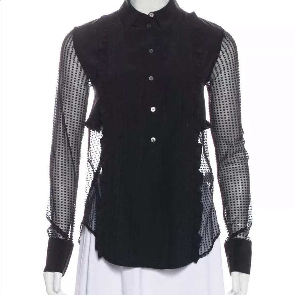 Marissa Web Semi Sheer Silk Blouse Size XS